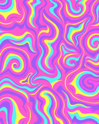 Vibrant Swirls Psychedelic Pattern Rug