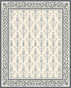Intricate Floral Paisley Cream Pattern Rug
