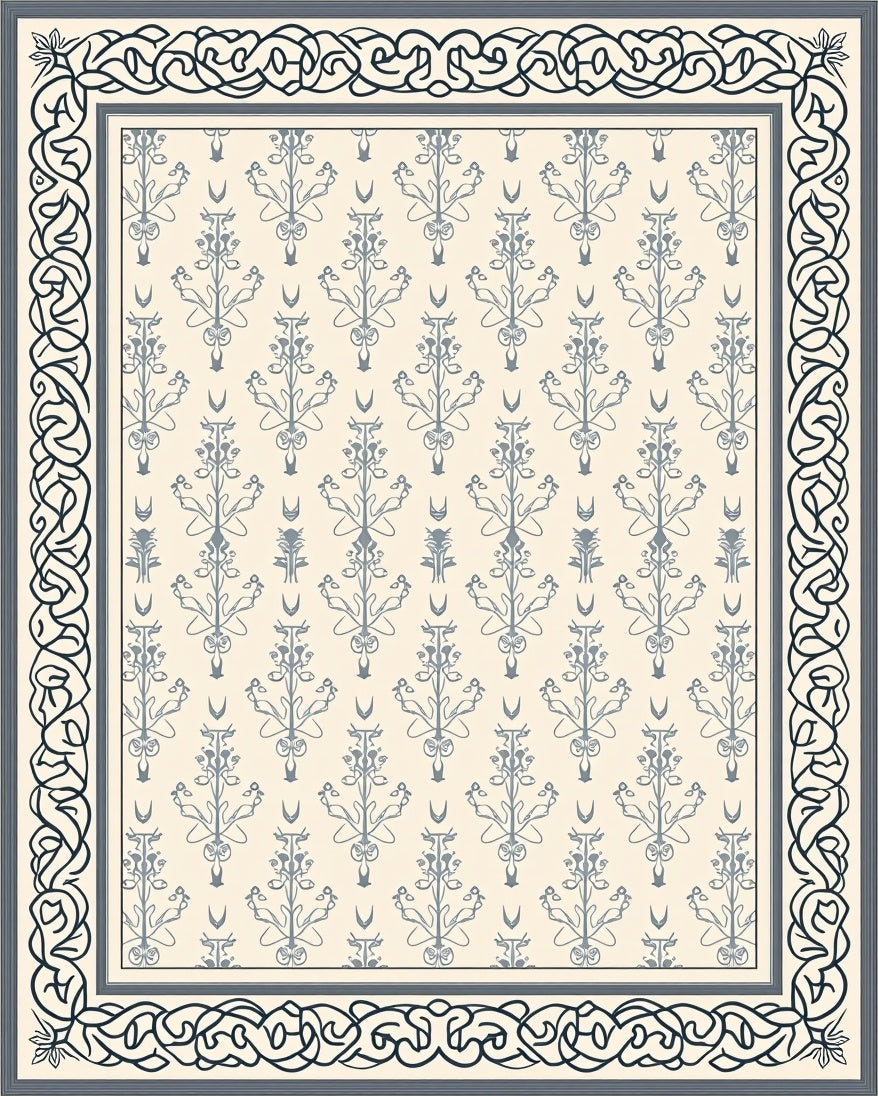 Intricate Floral Paisley Cream Pattern Rug