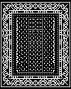 Intricate Black White Geometric Mandala Rug