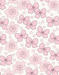 Pink Rose And Bow Pattern Rug