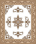Elegant Brown Floral Scrollwork Border Design Rug