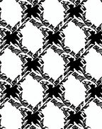Bold Black White Interlocking Shapes Rug