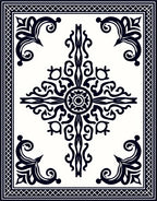 Ornate Filigree Decorative Square Pattern Rug