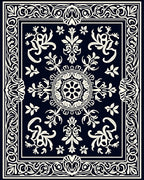 Intricate Floral Mandala Bordered Design Rug