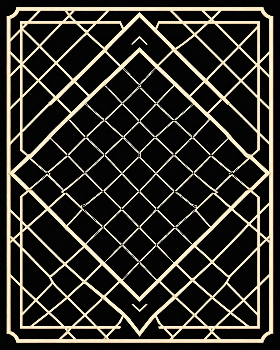 Geometric Diamond Lattice Pattern Rug
