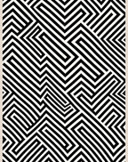 Bold Black White Maze Pattern Rug