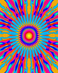 Vibrant Radial Sunburst Pattern Rug