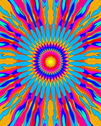 Vibrant Radial Sunburst Pattern Rug