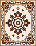 Ornate Brown Floral Medallion Rug