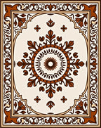 Ornate Brown Floral Medallion Rug