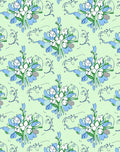 Light Blue Floral Sketch Pattern Rug