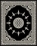 Intricate Black and White Mandala Rug