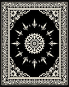 Intricate Black and White Mandala Rug