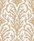 Golden Laurel Floral Art Nouveau Pattern Rug