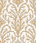 Golden Laurel Floral Art Nouveau Pattern Rug