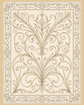 Ornate Rococo Floral Filigree Design Rug
