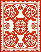 Classic Red Floral Ornamental Rug