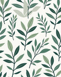 Leafy Branch Subtle Green Pattern Rug
