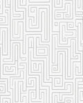 Abstract Labyrinth Gray Pattern Rug