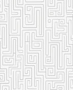 Abstract Labyrinth Gray Pattern Rug
