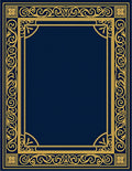 Ornate Gold Border Classic Navy Rug