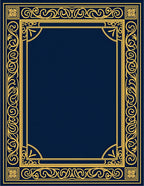 Ornate Gold Border Classic Navy Rug