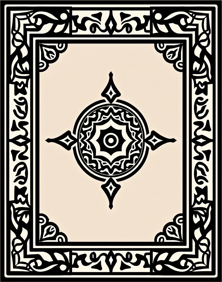Intricate Geometric Patterned Cream Rug