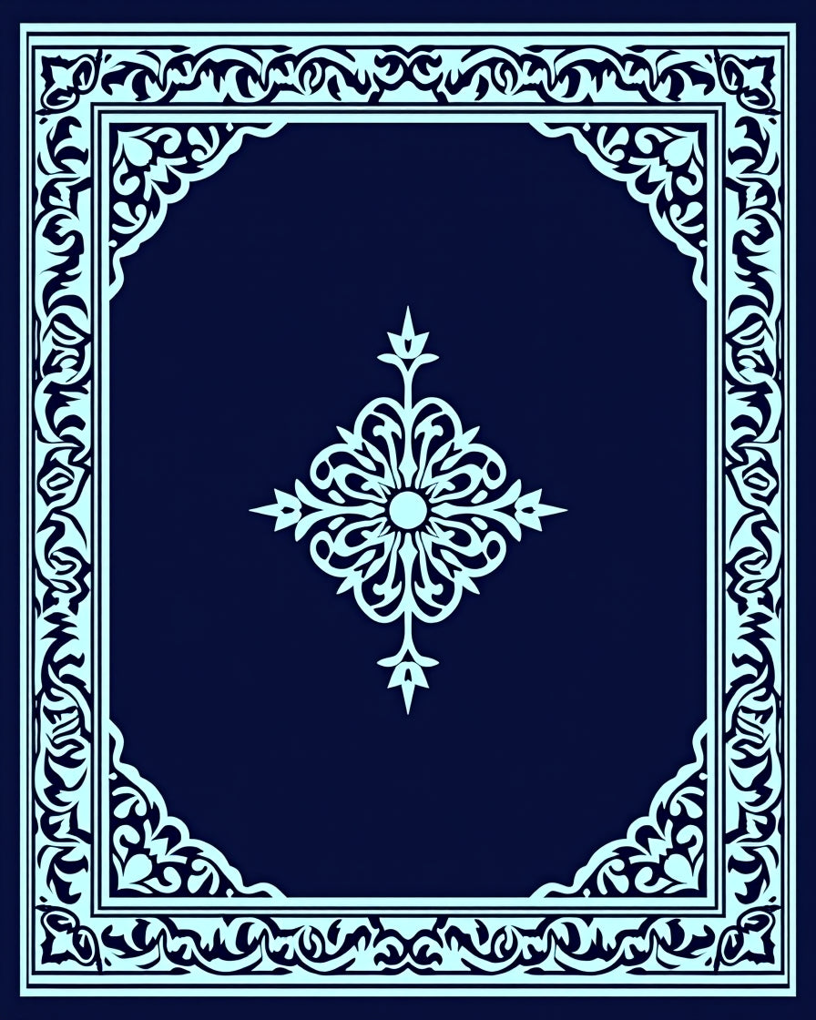 Intricate Floral Border Medallion Design Rug