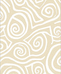 Cream and White Swirl Pattern Rug
