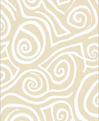 Cream and White Swirl Pattern Rug