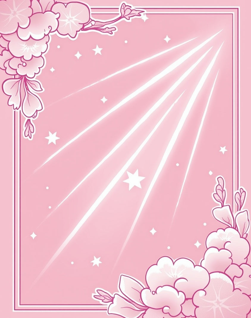 Whimsical Pink Floral Star Design Rug