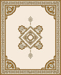 Ornate Center Medallion Border Design Rug