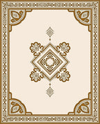 Ornate Center Medallion Border Design Rug
