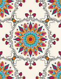 Vibrant Floral Mandala Pattern Rug