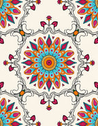 Vibrant Floral Mandala Pattern Rug