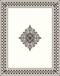Ornate Framed Geometric Motif Rug