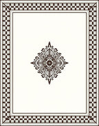 Ornate Framed Geometric Motif Rug