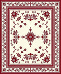 Red Floral Medallion Border Rug