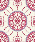 Round Floral Pattern Vibrant Design Rug