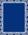 Classic Blue Geometric Border Rug