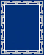 Classic Blue Geometric Border Rug