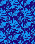 Bold Blue Tropical Leaf Pattern Rug