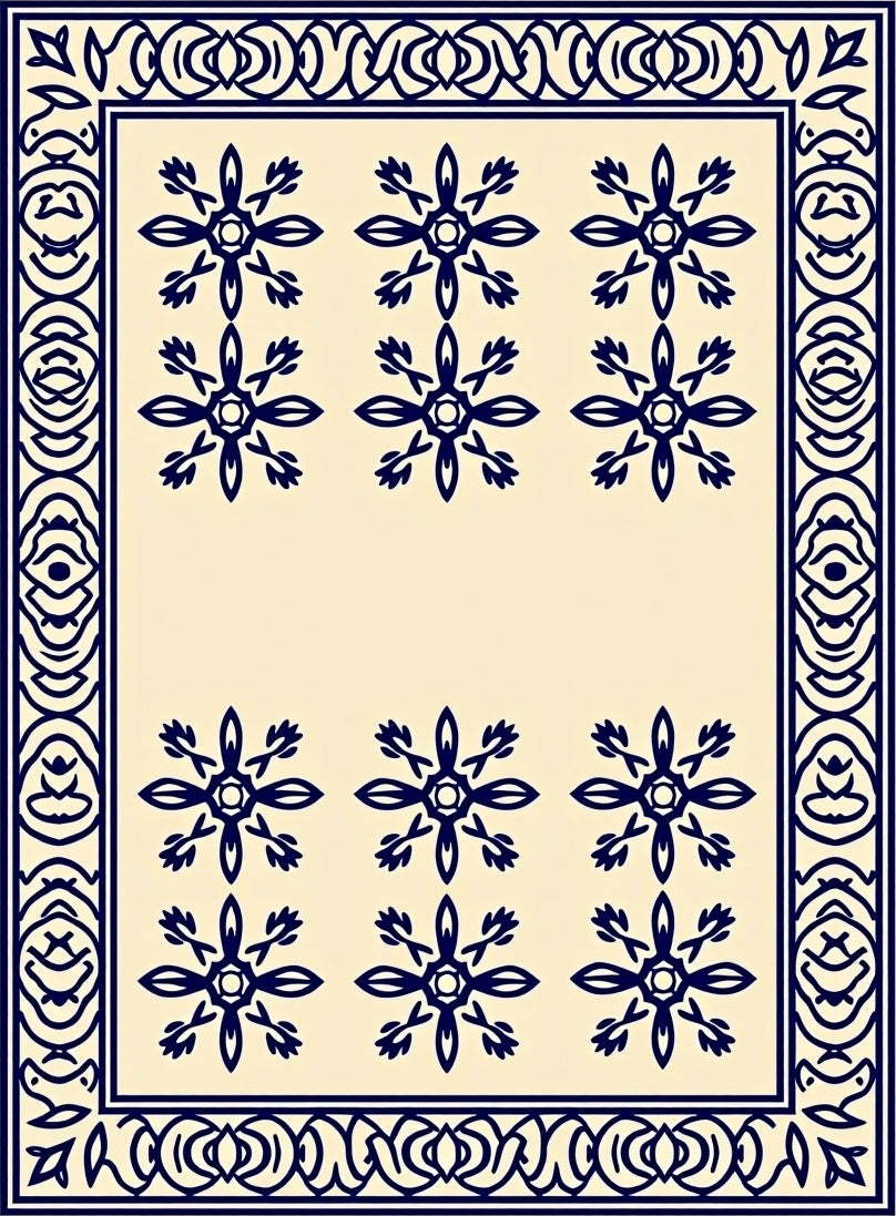 Classic Floral Motif Rug Design Rug