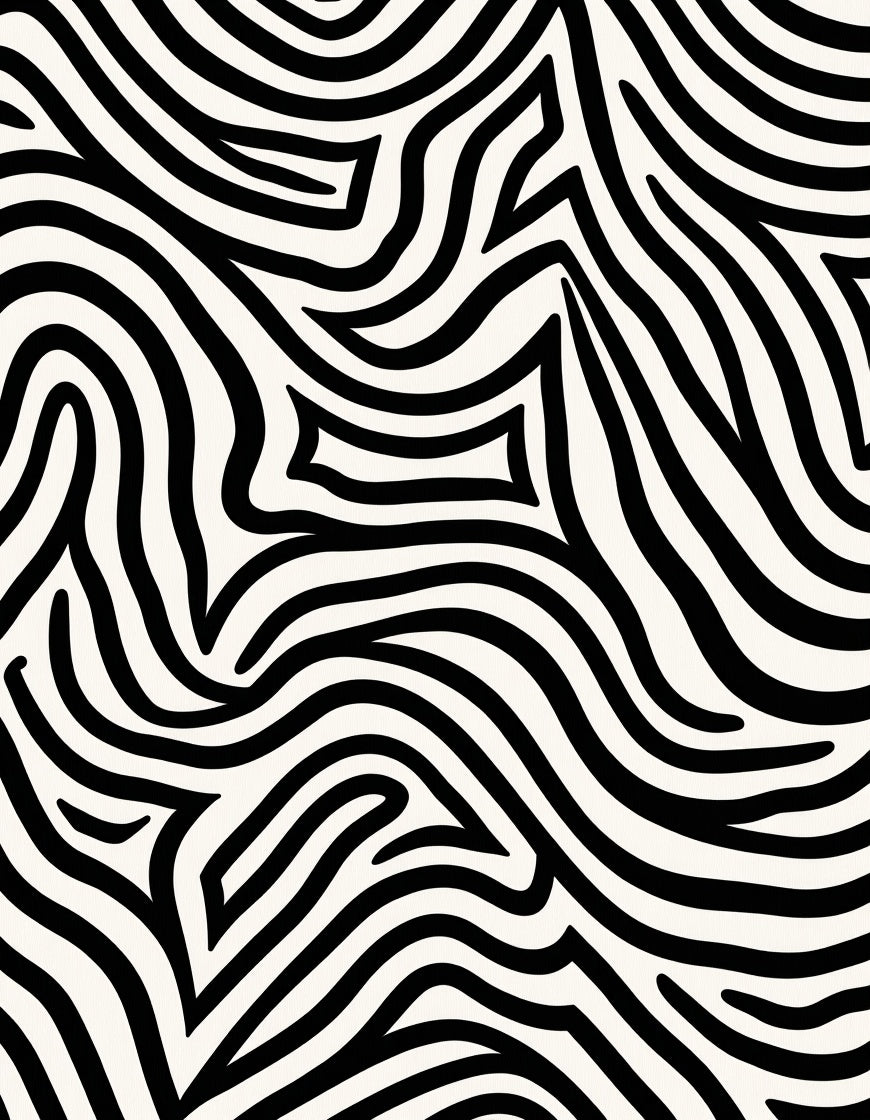 Bold Black White Abstract Stripes Rug