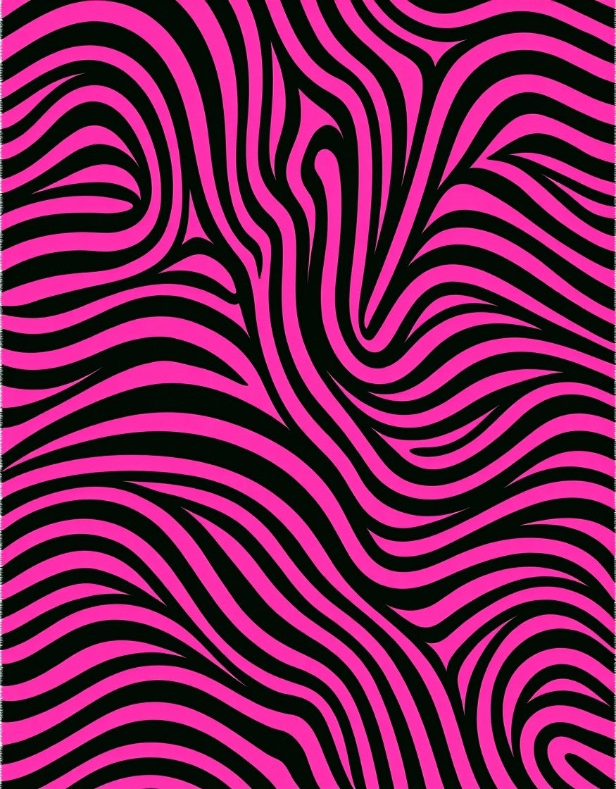 Hot Pink Black Zebra Stripe Rug
