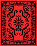 Bold Floral Swirl Paisley Red Design Rug