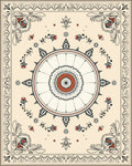 Ornamental Mandala Style Floral Design Rug