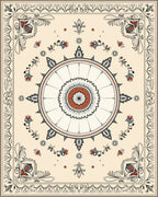 Ornamental Mandala Style Floral Design Rug