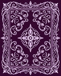 Elegant Scrollwork Floral Border Design Rug